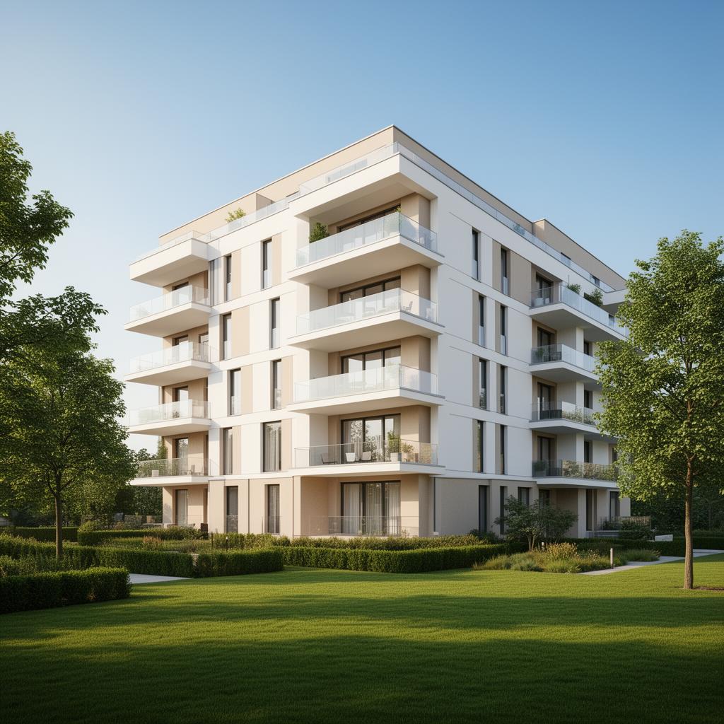 Modernes Mehrfamilienhaus mit Balkonen